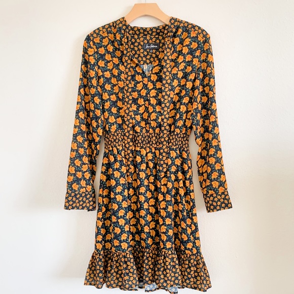 Sam Edelman Dresses & Skirts - SAM EDELMAN Printed Smocked Tie Neck Dress